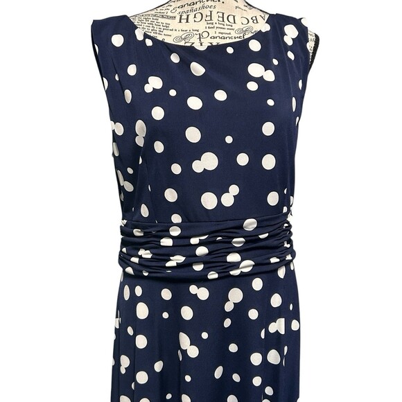 Jessica Howard Dress, Polka Dot, Size 12 Ruched Detail. Excellent Condition! - Picture 5 of 7